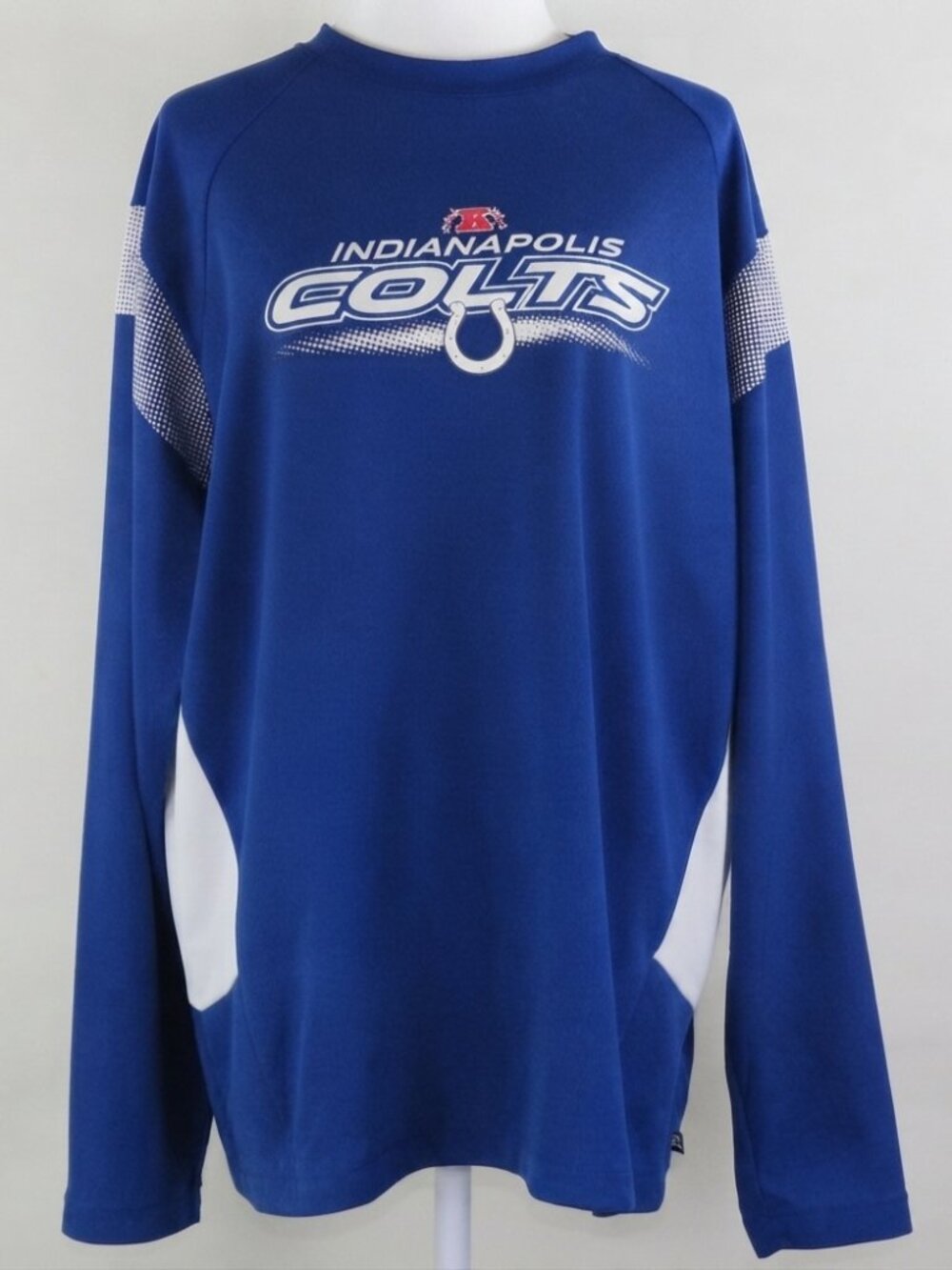 NFL Team Apparel Men's Long Sleeve Blue & White Colts Shirt Size L (C1856)